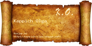 Keppich Olga névjegykártya